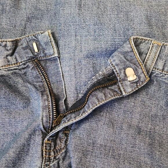 Vintage Tommy Hilfiger Wide Leg Jeans Size 8 Light Wash Hook Zip Y2K Preppy 2001 - Picture 7 of 11